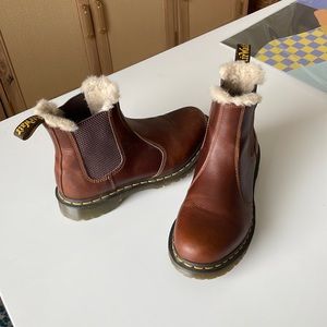 Dr. Martens Furry Brown Chelsea Boots Size Women’s 8 EU 39